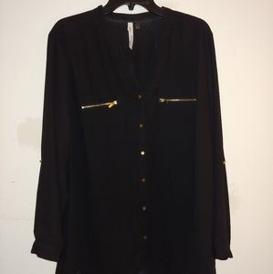 Long sleeves plus size blouse